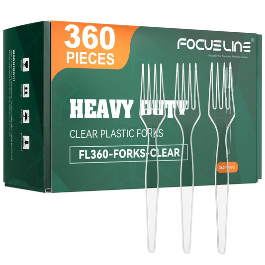 360 Count Clear Plastic Forks Heavy Duty