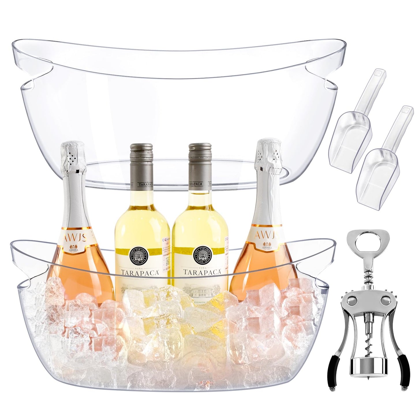 Ice Bucket with Scoops & Metal Wine Bottle Opener-2 Packs