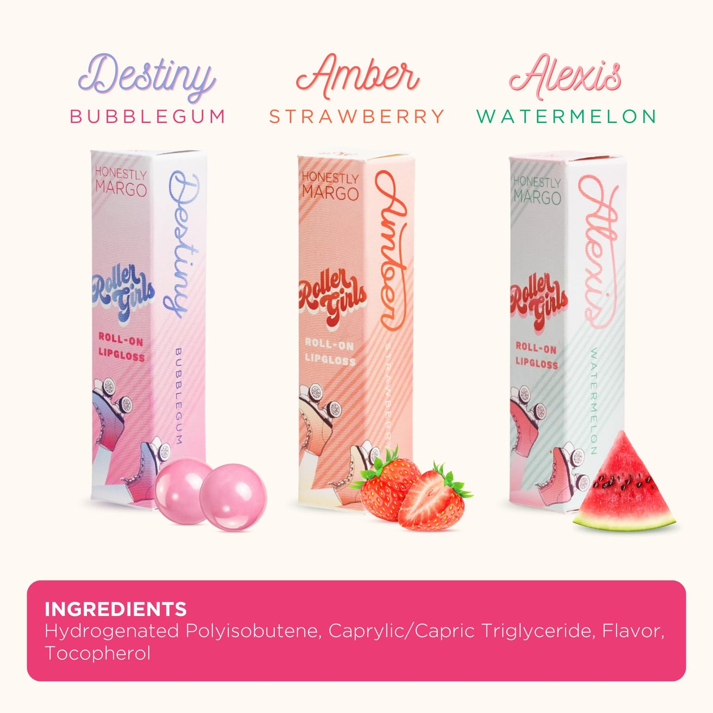 Roller Girl Roll-On Lip Gloss Set - Pack of 3