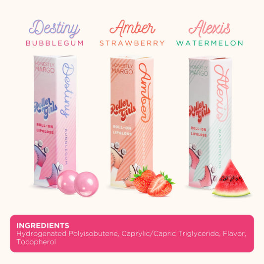 Roller Girl Roll-On Lip Gloss Set - Pack of 3