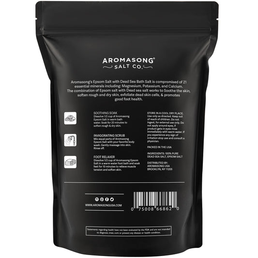Foot & Muscle Epsom Salt Soak Dead Sea Salt-5Lb (Amazon Find- Aromasong)
