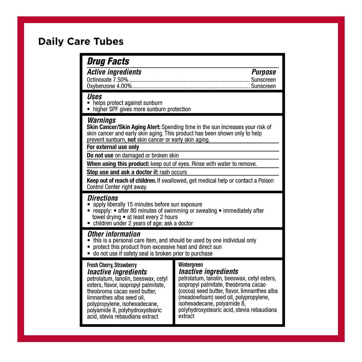 Carmex Daily Care and Daily Care Minis Moisturizing Lip Balm Pack-3 Tubes, 5 Mini Tubes