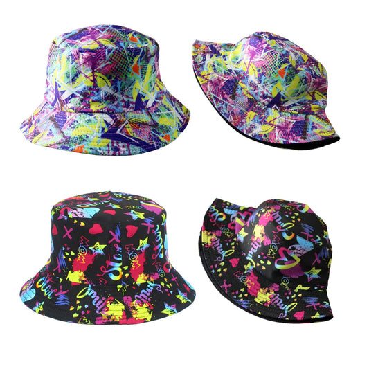 Retro 80s 90s Bucket Hats-6 Pack