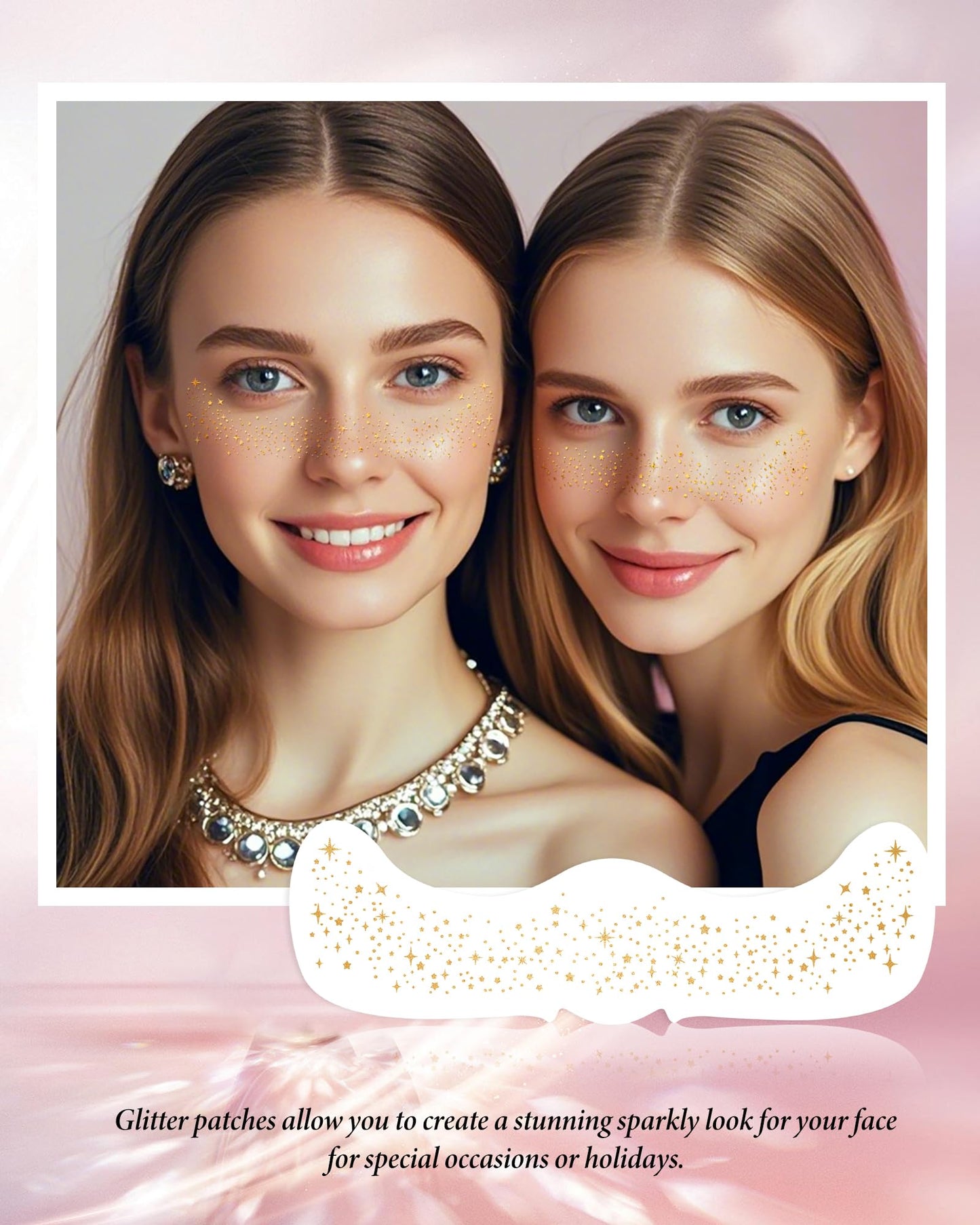 Glitter Freckles, Gold Temporary Face Tattoos Stickers-10pc (Amazon Find - XICZH)