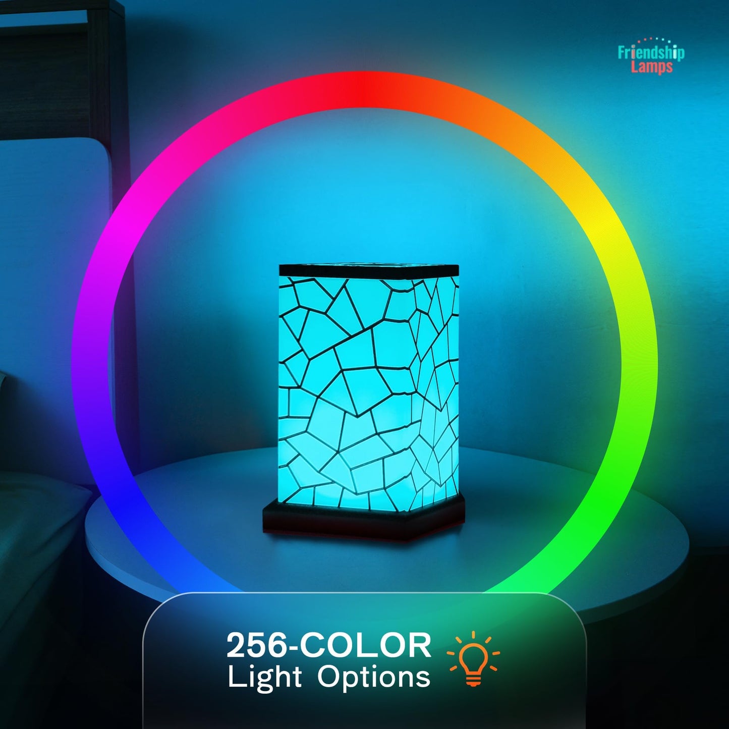 Friendship Lamp Long Distance WiFi Touch Light with Instant Sync, Easy Setup, No Subscription Required, Color-Changing LED Gift for Family, Friends & Loved Ones - 2 Sets