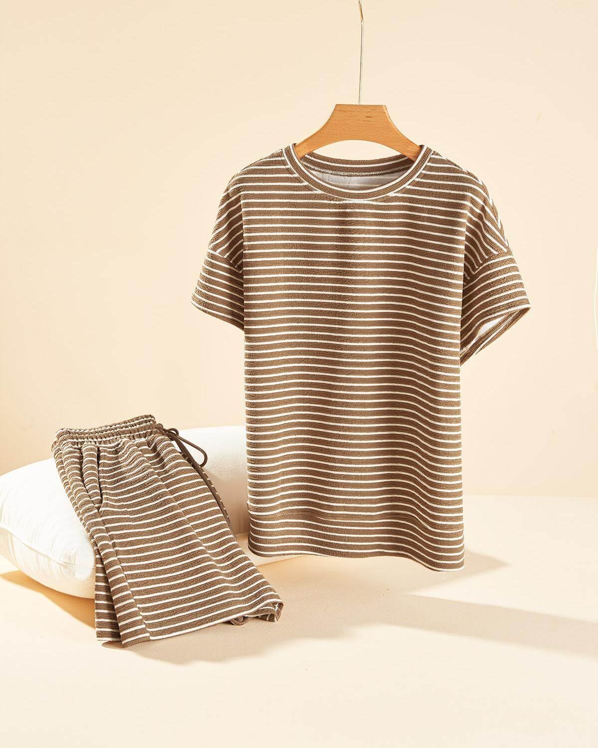 Womens Striped 2 Piece Travel Lounge Sets (Amazon Find - Tankaneo)