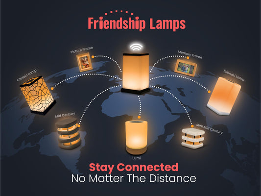 Friendship Lamp Long Distance WiFi Touch Light with Instant Sync, Easy Setup, No Subscription Required, Color-Changing LED Gift for Family, Friends & Loved Ones - 2 Sets