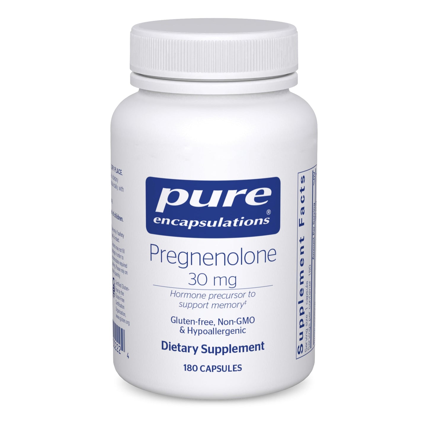 Pure Encapsulations Pregnenolone - 30 mg - Hormone Support -180 capsules