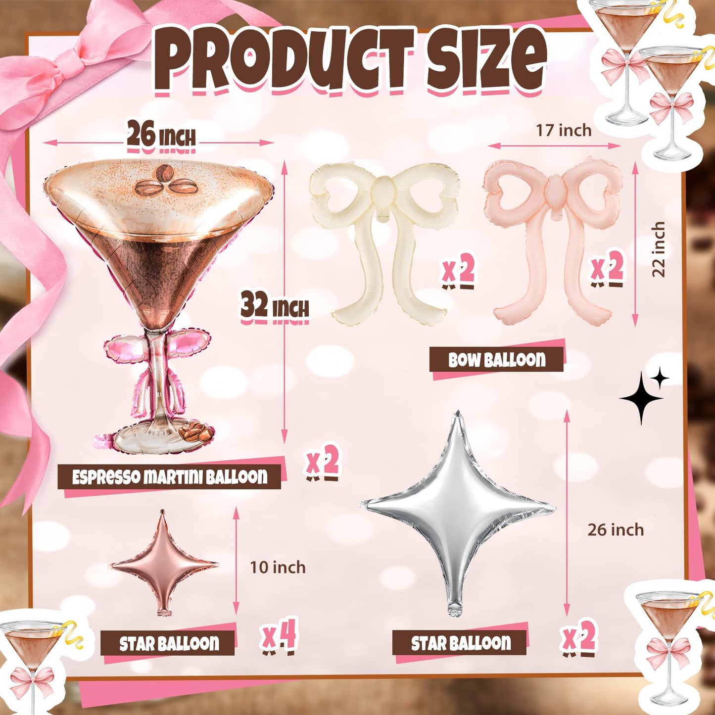 Espresso Martini Balloon Set-12 Pcs