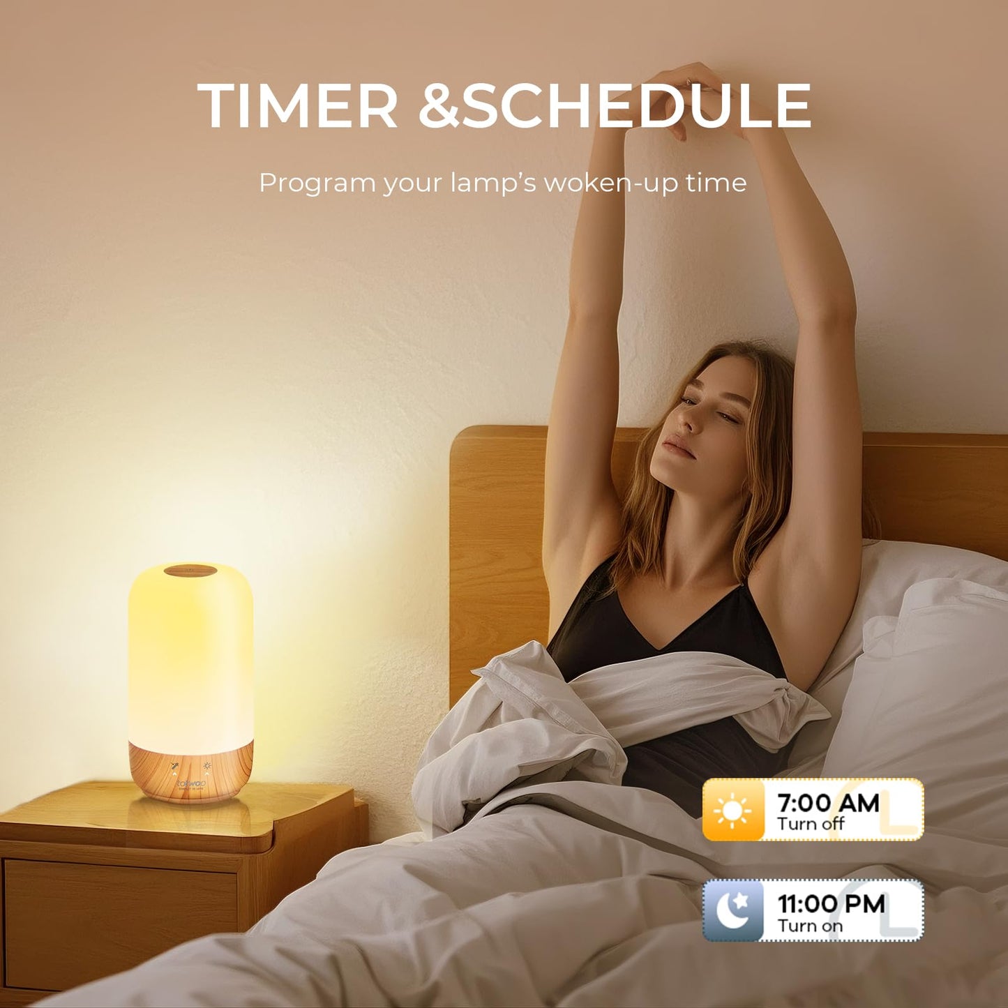 Tikkitouch Couple Lamps Long Distance Touch Valentines Day Gifts for Him Her WiFi and Bluetooth Setup Set of 2