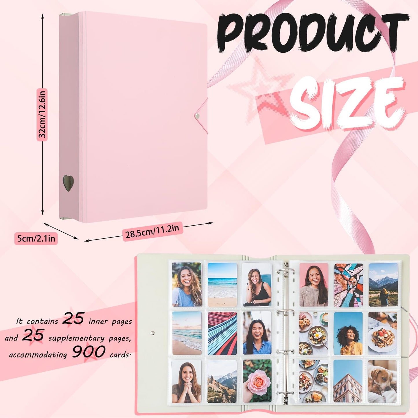 Kpop Photocard Binder with 50 Pages with 900 Card Slots, Kpop Photo Card Holder Book for Collectors (Amazon Find - Yinder)