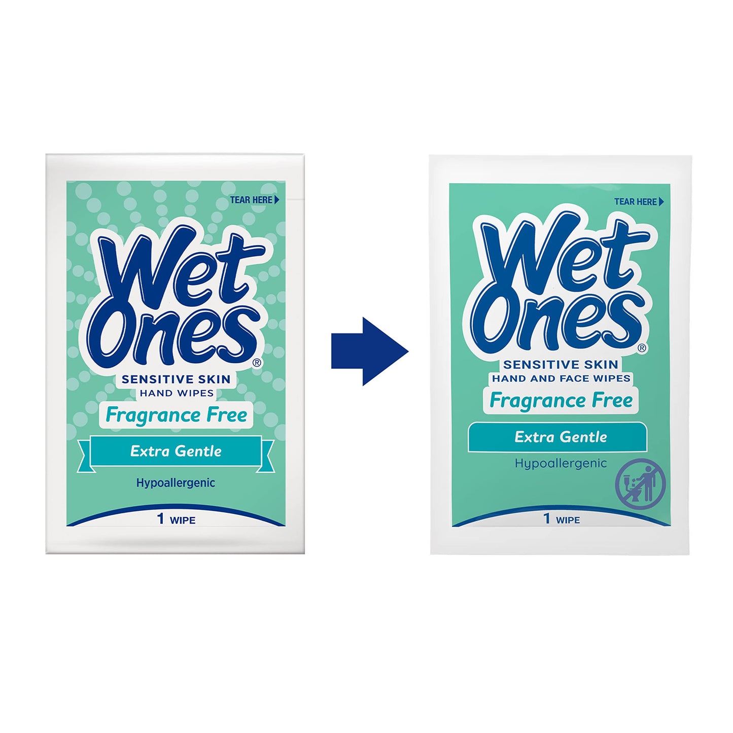 Wet Ones Hand and Face Wipes Singles,  Unscented Wipes,Individually Wrapped  (6 packs of 24 ct)-144pc