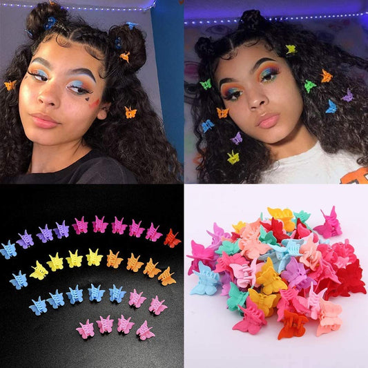 50 Pack Butterfly Hair Clips