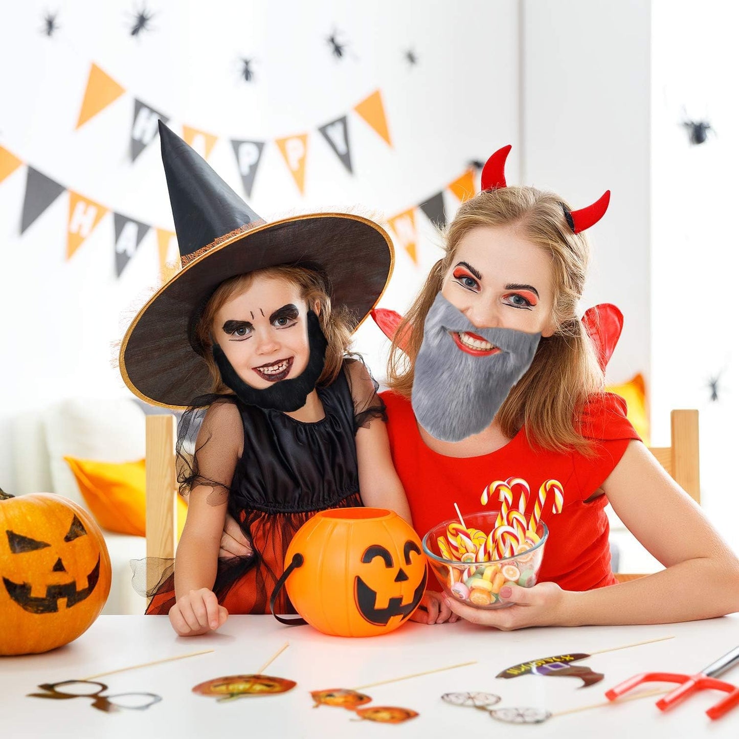 Fake Beard - Fake Mustache Costume-12 Pcs