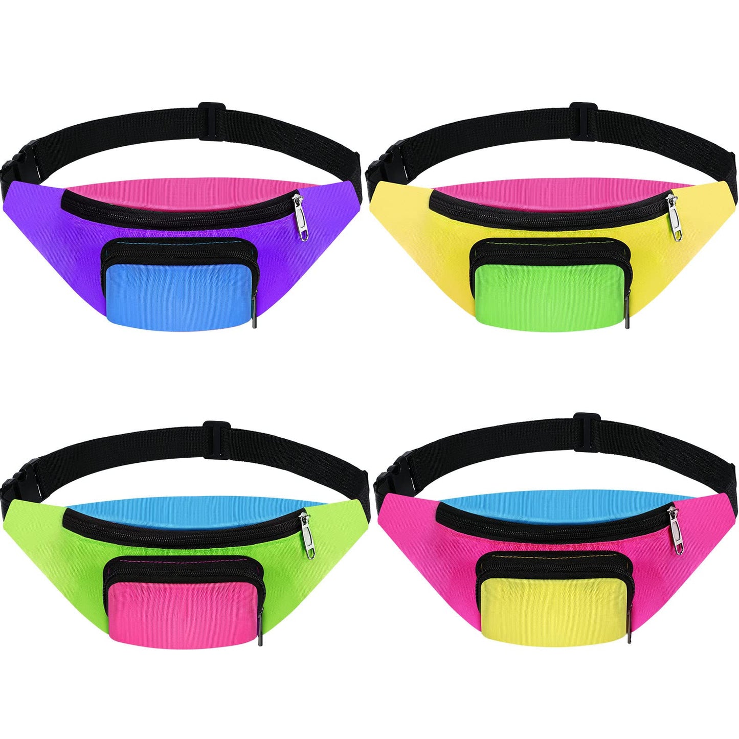 Retro 80s 90s Fanny Pack -4 Pcs