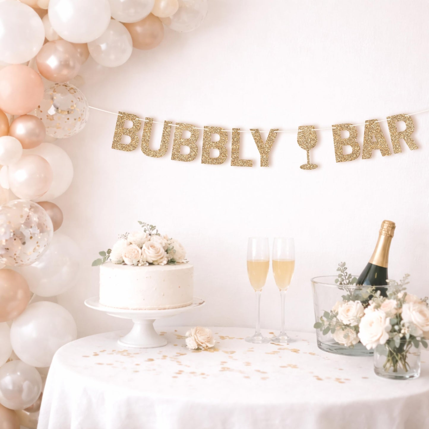 Pre-Strung Bubbly Bar Banner