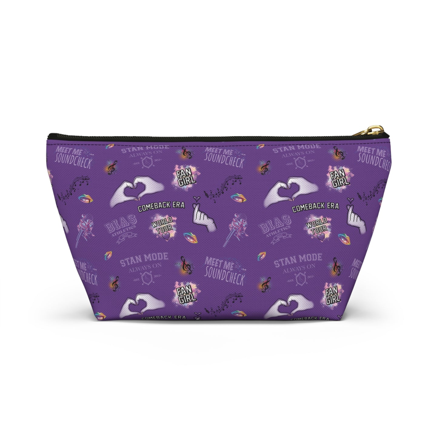 Kpop Inspired Makeup Bag | Purple Concert Cosmetic Pouch | Small & Large Travel Organizer