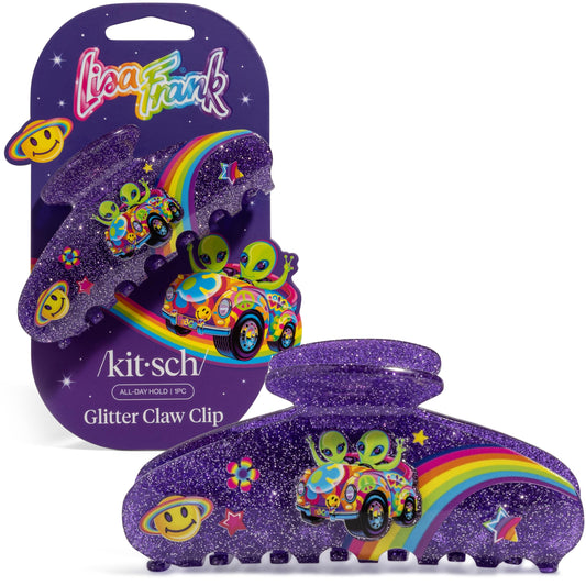 Lisa Frank x Kitsch Purple Glitter Hair Clip for Women – Secure Hold Claw Clip | Sparkly Hair Accessories with Strong Grip | Ideal Gifts for Women, Teens - Zoomer and Zorbit