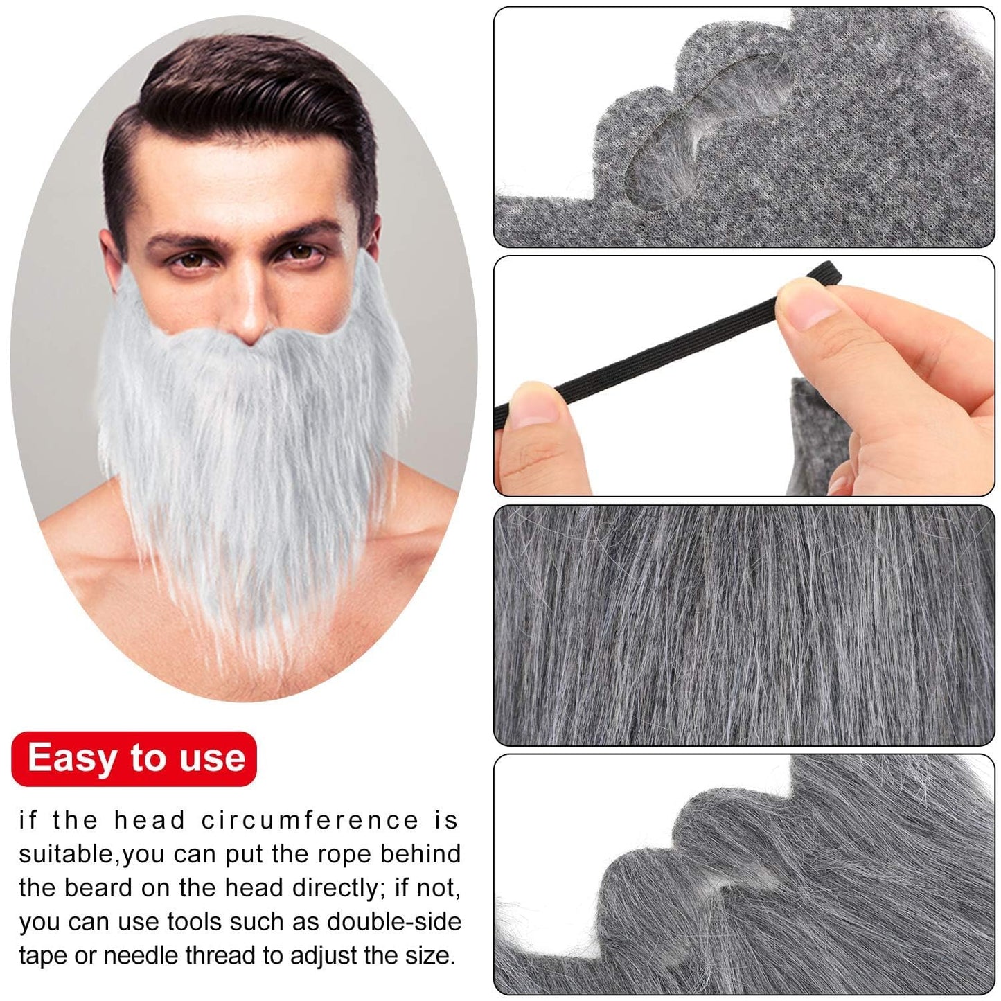 Fake Beard - Fake Mustache Costume-12 Pcs