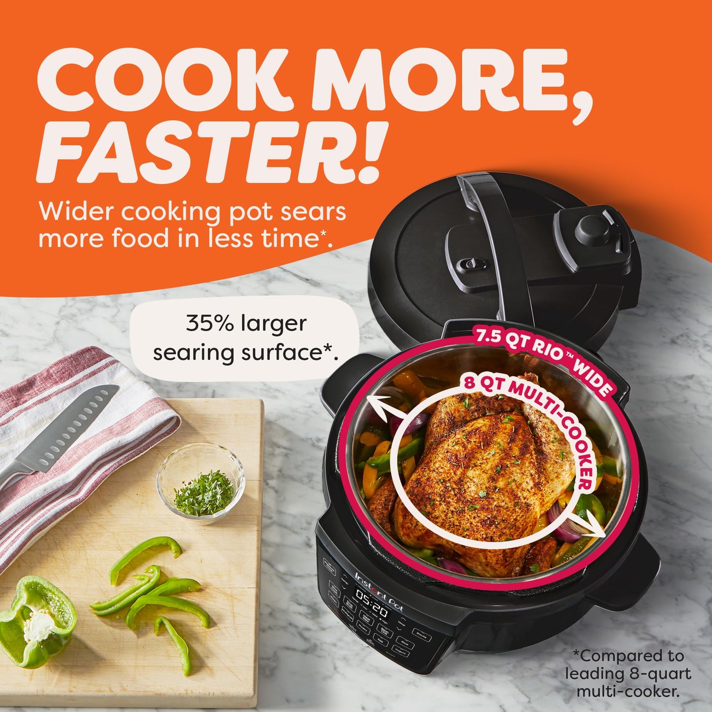 Instant Pot 7.5QT RIO Wide, 7-in-1 Electric Multi-Cooker,
