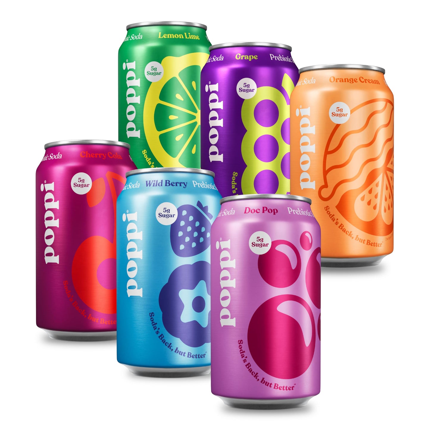 Poppi Sparkling Prebiotic Soda Beverage  12 Fl Oz, Pack of 12