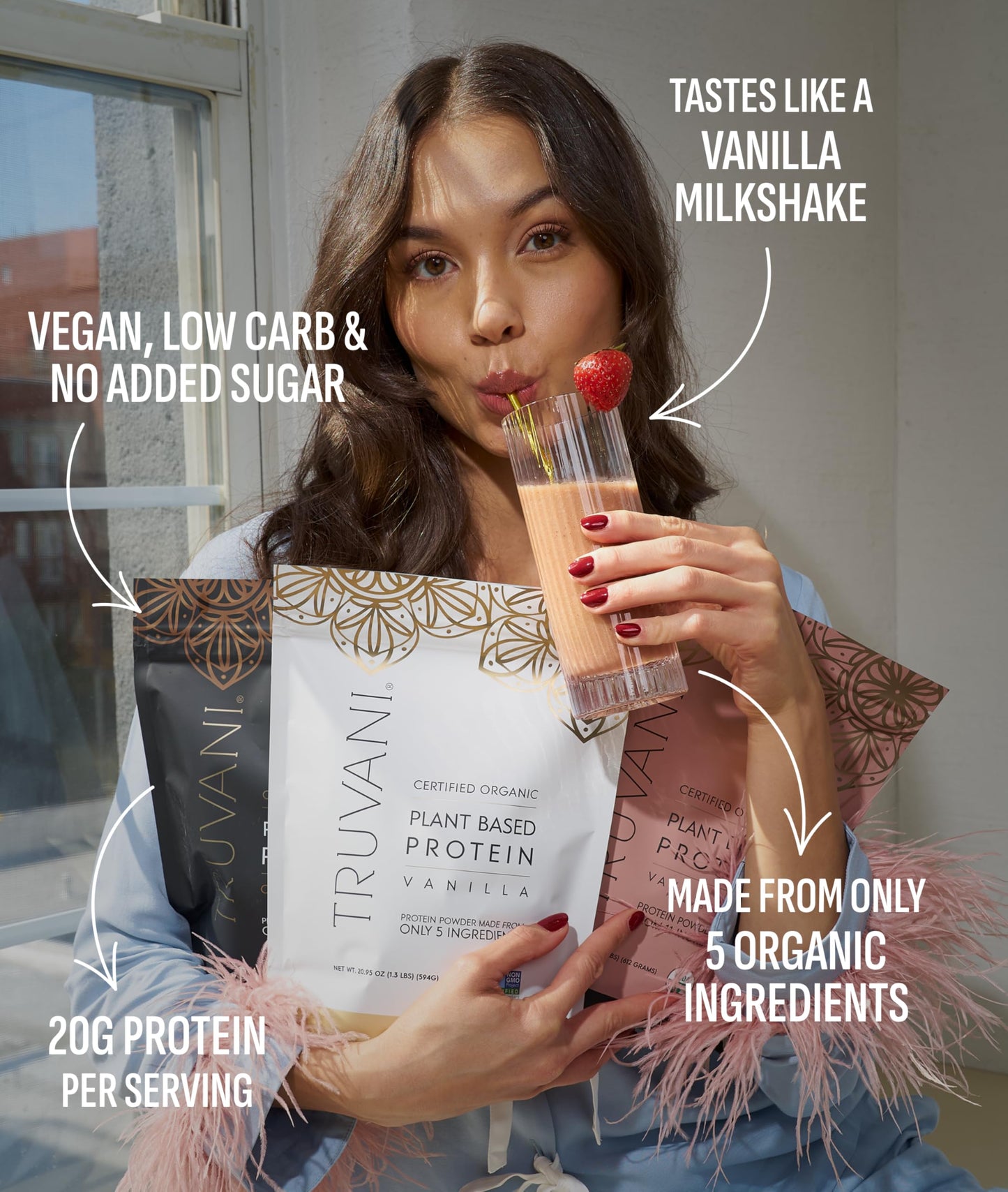 Truvani Organic Plant Based Protein Powder | Vanilla