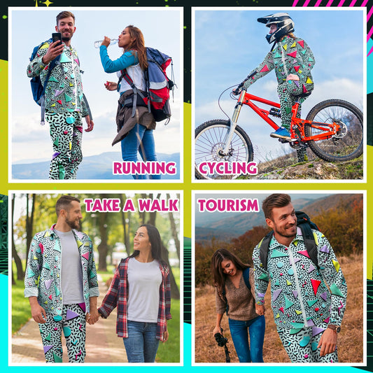 90s Outfit Sets for Men Vintage Jacket and Joggers Sweatpants