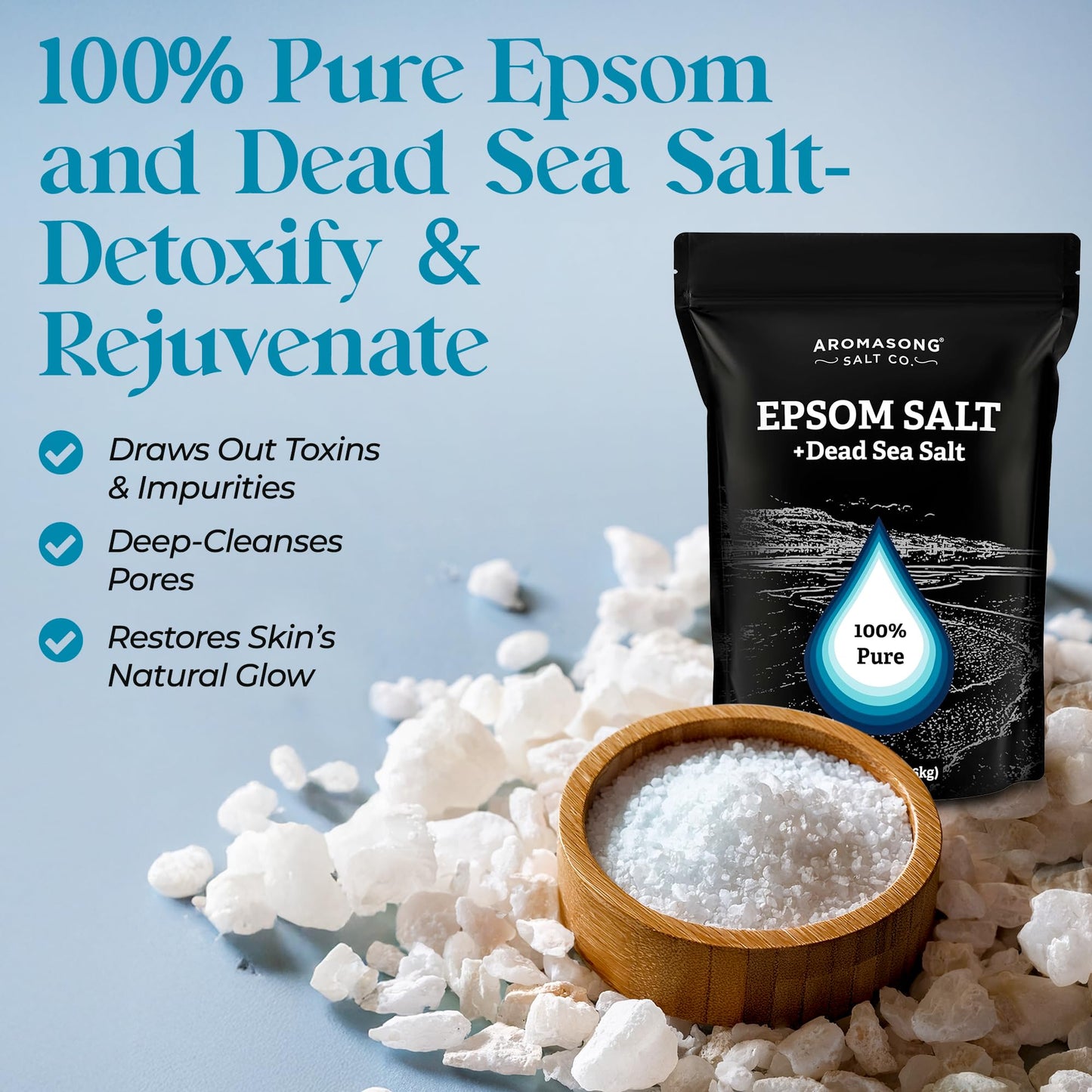 Foot & Muscle Epsom Salt Soak Dead Sea Salt-5Lb (Amazon Find- Aromasong)