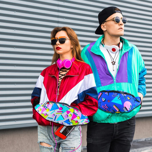80s 90s Retro Vintage Fanny Pack-6 Pcs