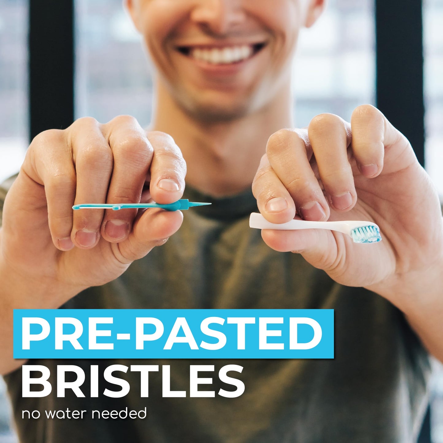Brushee,4-in-1 Tool (Paste + Brush + Floss + Pick) | Individually Wrapped - 24-Pack