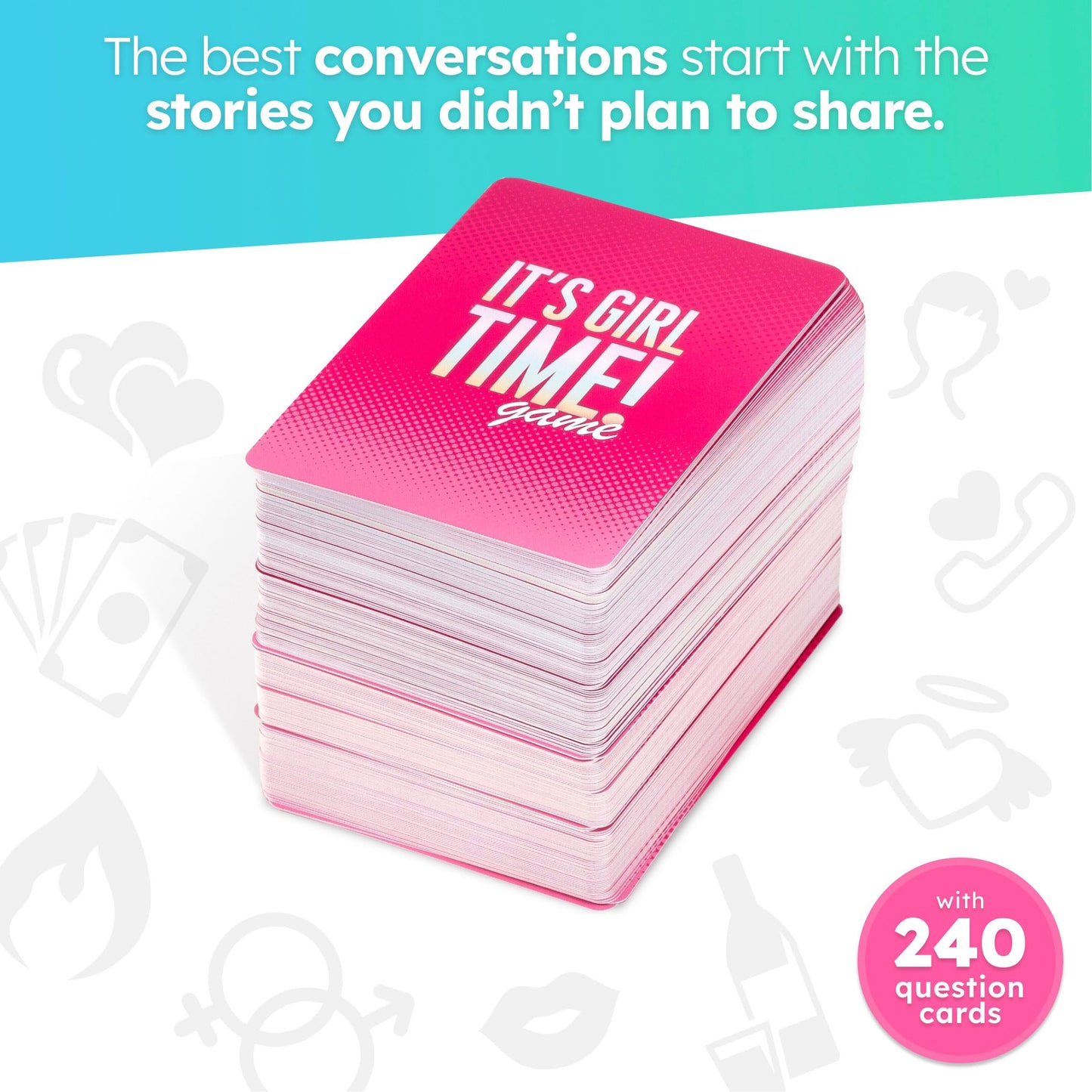 It’s Girl Time - Girls Night Card Game for Bachelorette, Galentines or Ladies Night - 240 Sweet & Sassy Questions with Challenges - Fun Party Game for Adults 17+