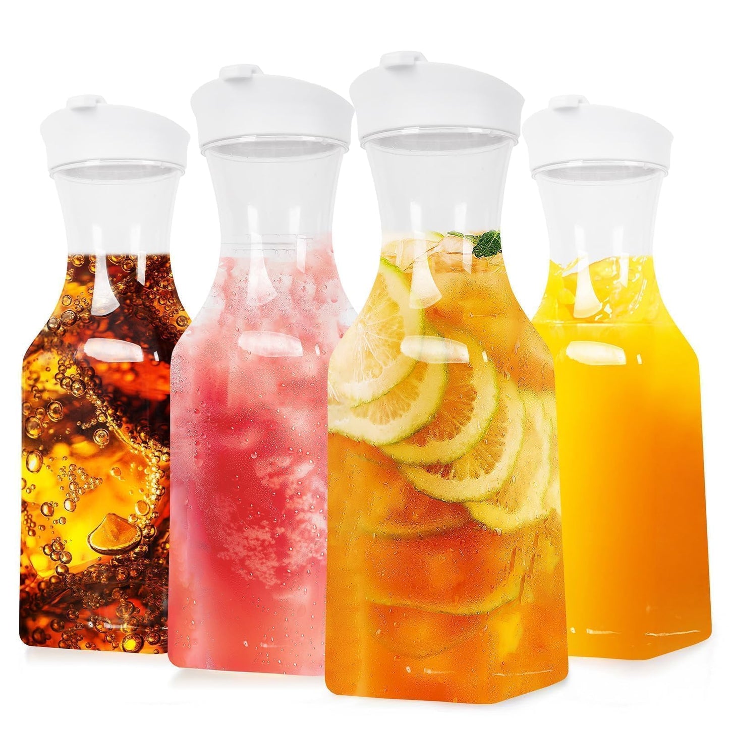 Set of 4 Plastic Carafe with Lid
