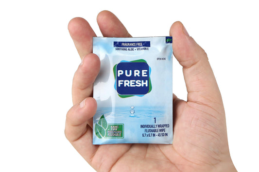 PureFresh Wet Wipes Flushable Individually Wrapped- 40 Singles