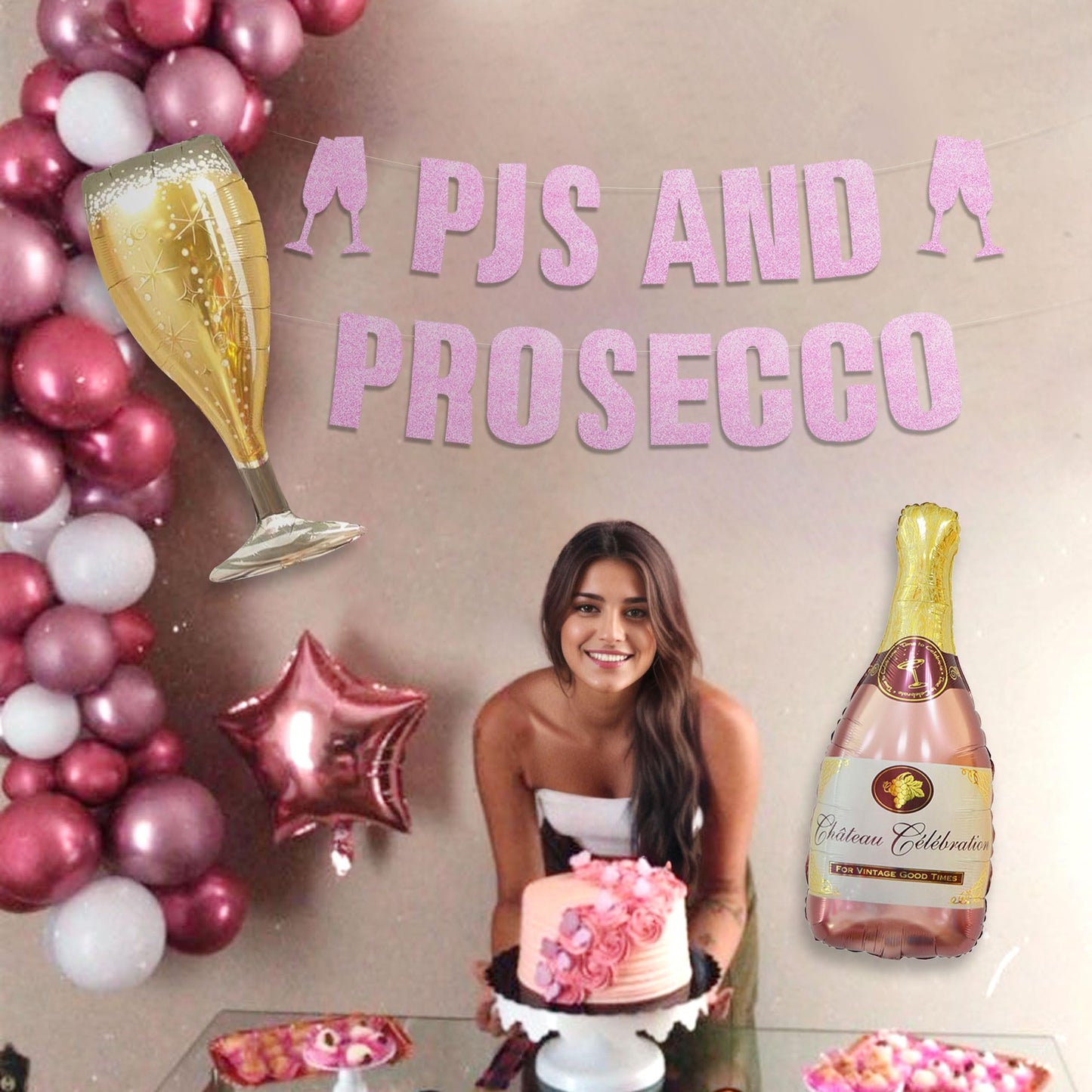 PJs and Prosecco Party Decor Set