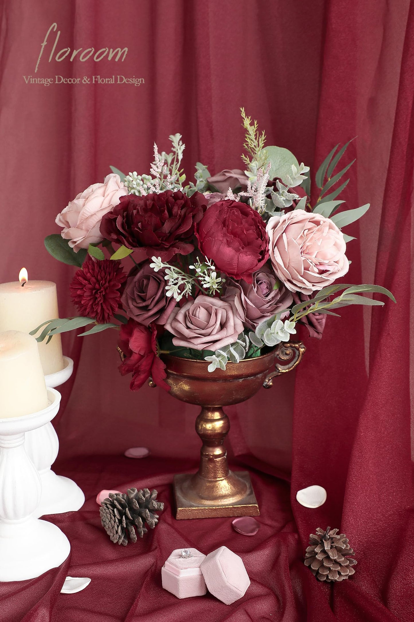 Artificial Fake Flowers Marsala