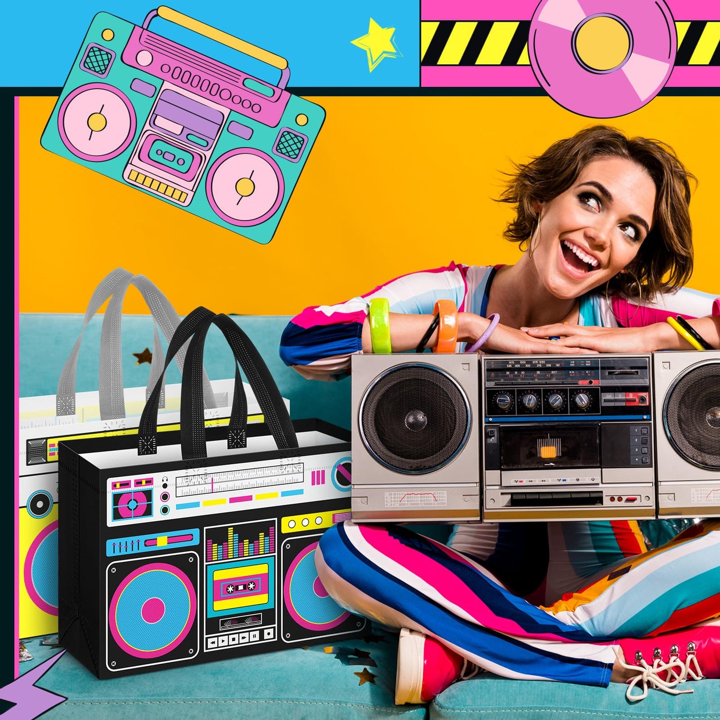 80s90s Party Favor Bags-24 Pcs