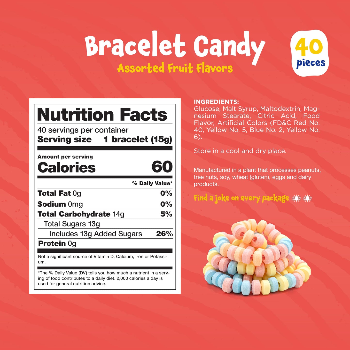Candy Bracelets - 40 Count Pack