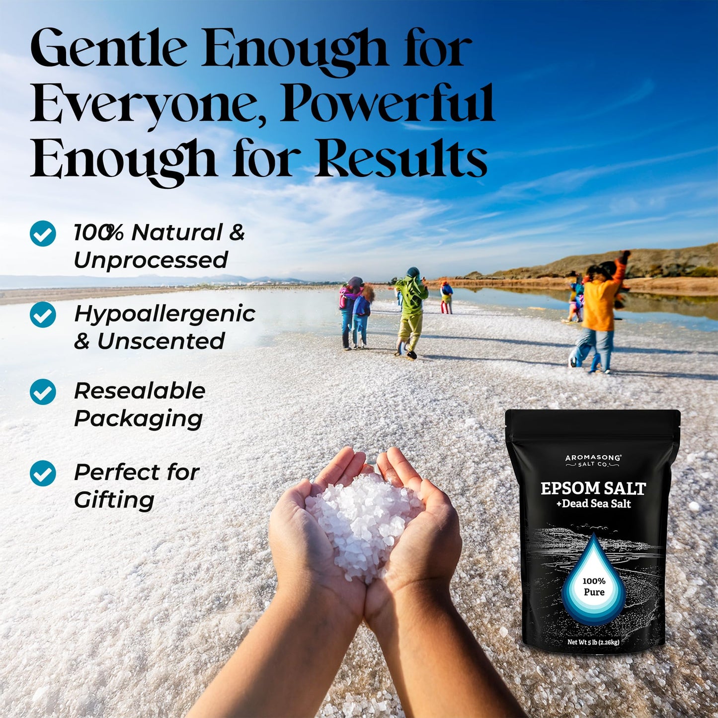 Foot & Muscle Epsom Salt Soak Dead Sea Salt-5Lb (Amazon Find- Aromasong)