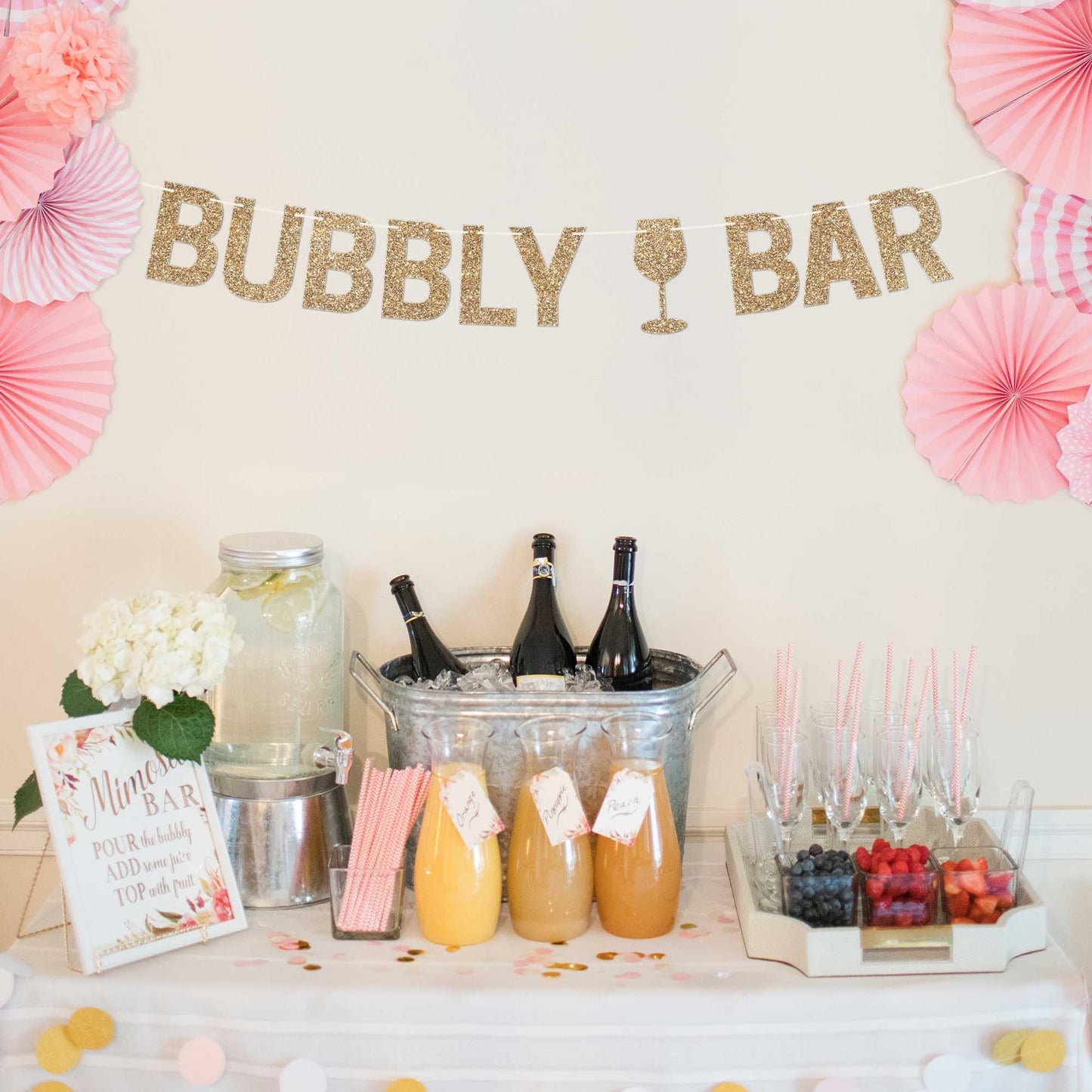 Pre-Strung Bubbly Bar Banner