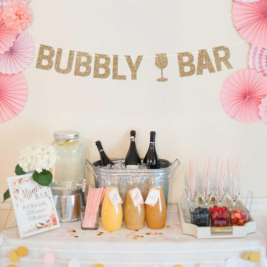 Pre-Strung Bubbly Bar Banner