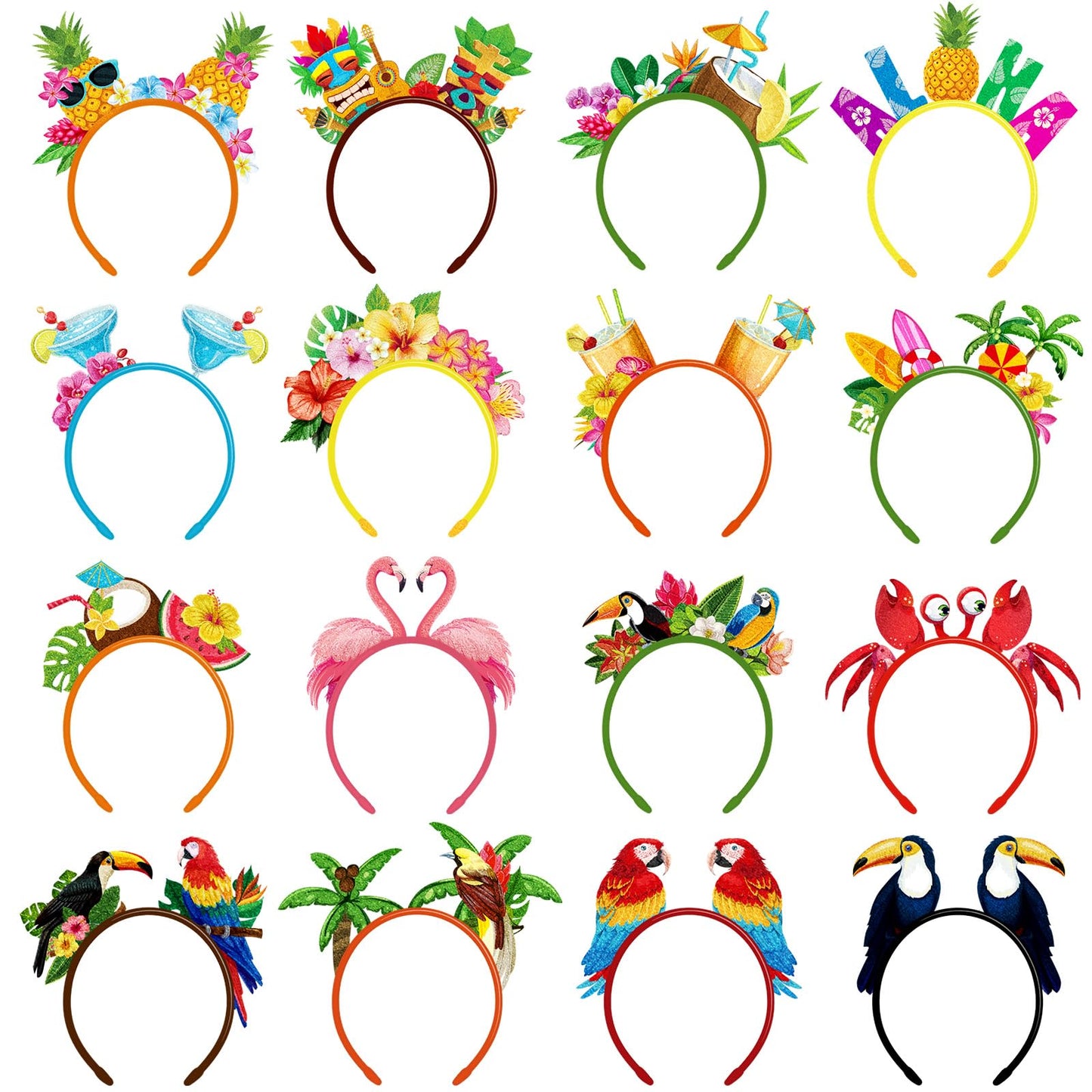 Hawaiian Party Headbands-16 Pcs