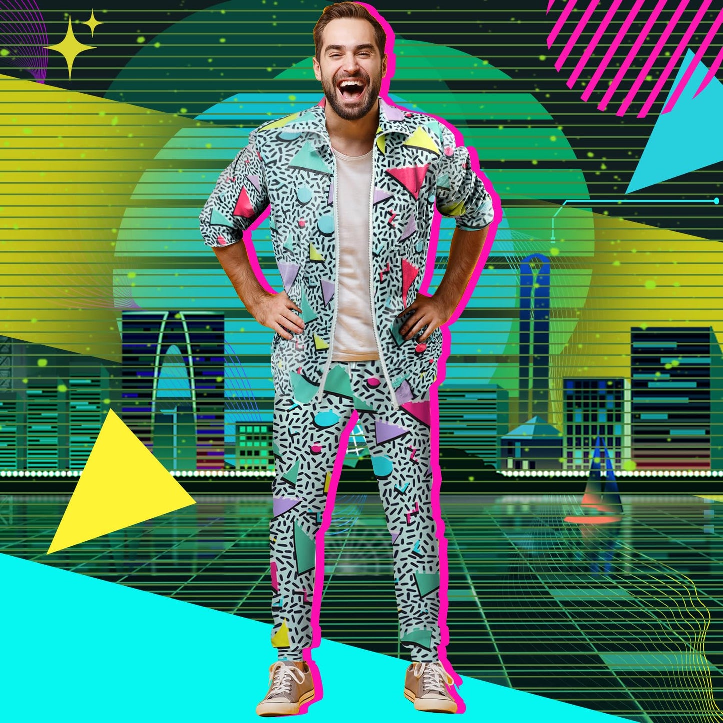 90s Outfit Sets for Men Vintage Jacket and Joggers Sweatpants