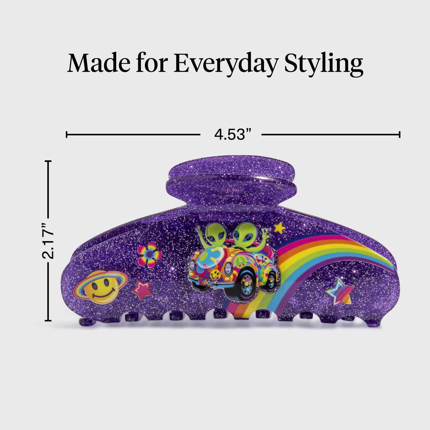 Lisa Frank x Kitsch Purple Glitter Hair Clip for Women – Secure Hold Claw Clip | Sparkly Hair Accessories with Strong Grip | Ideal Gifts for Women, Teens - Zoomer and Zorbit