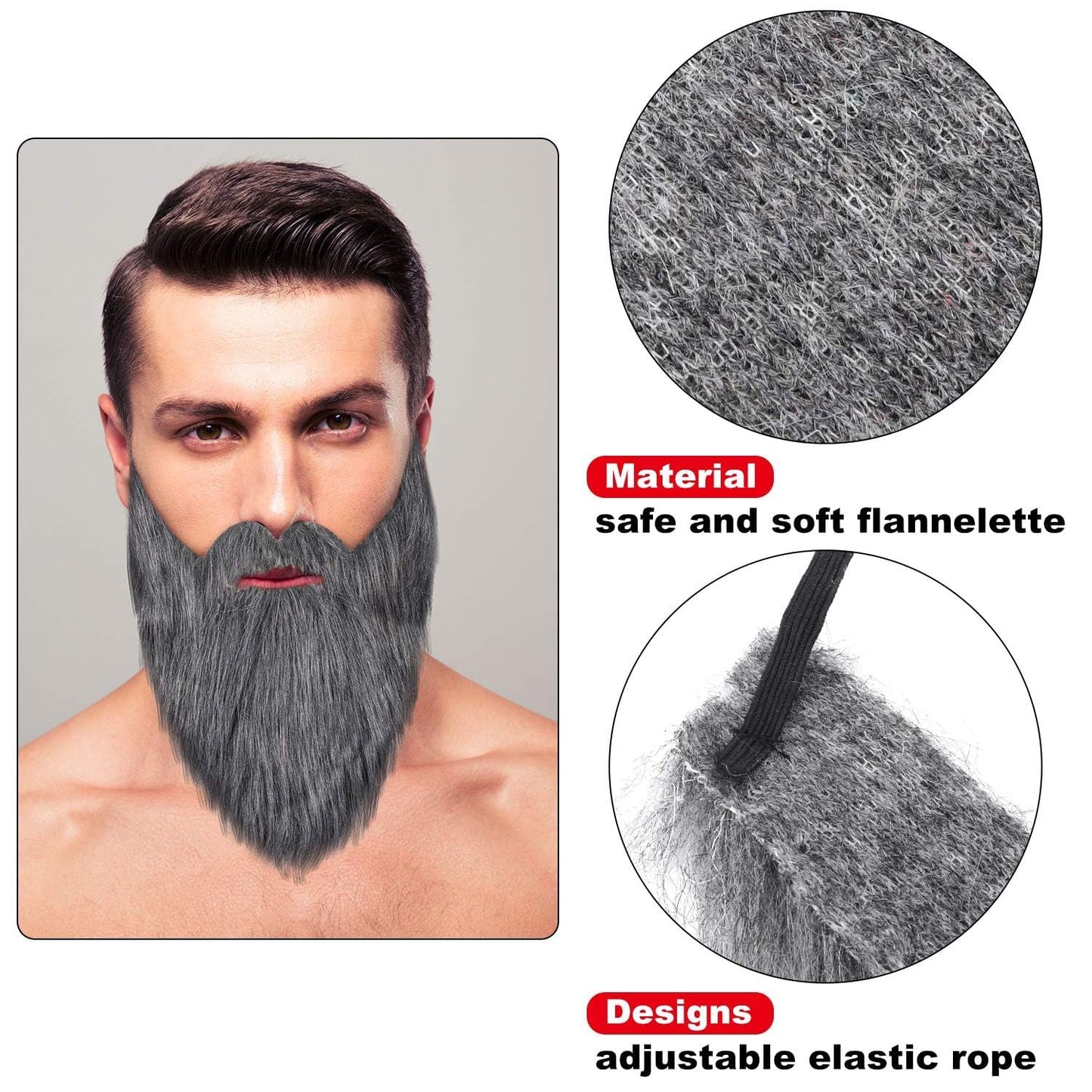 Fake Beard - Fake Mustache Costume-12 Pcs