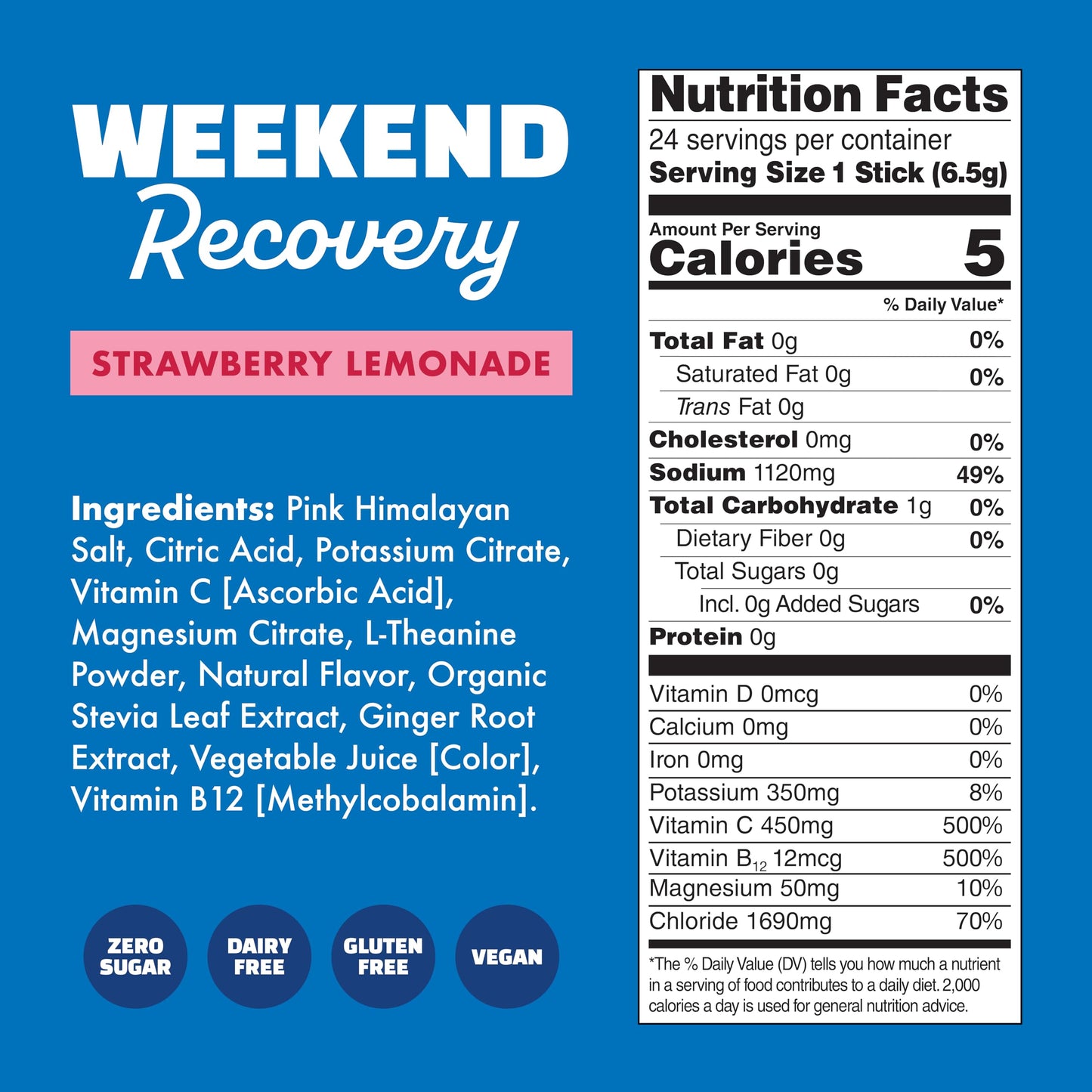 Weekend Recovery Electrolyte Powder Packets  24 Drink Sticks (Amazon Find - Waterboy)