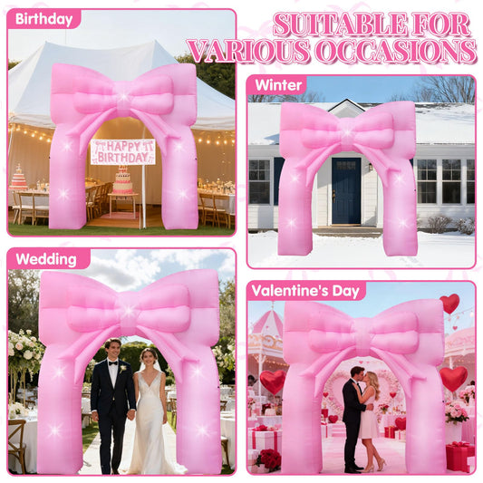 9FT Pink Bow Inflatable Decorations Giant Blow
