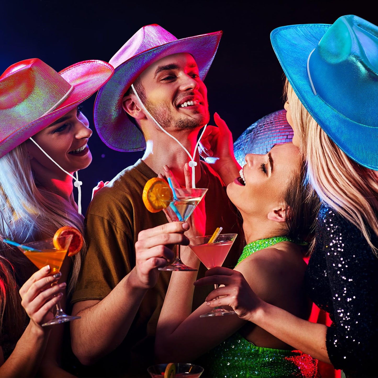 Cowboy Hat Sparkly Glitter-12 Pcs
