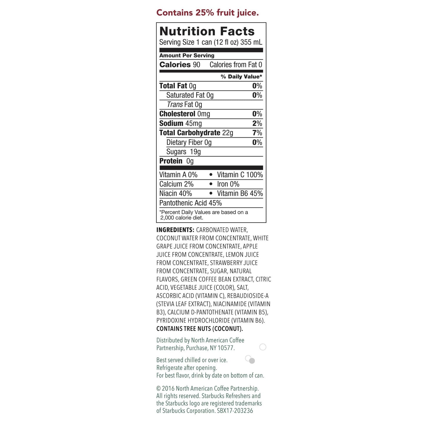 Starbucks, Refreshers  12 fl Oz. Cans (12 Pack)