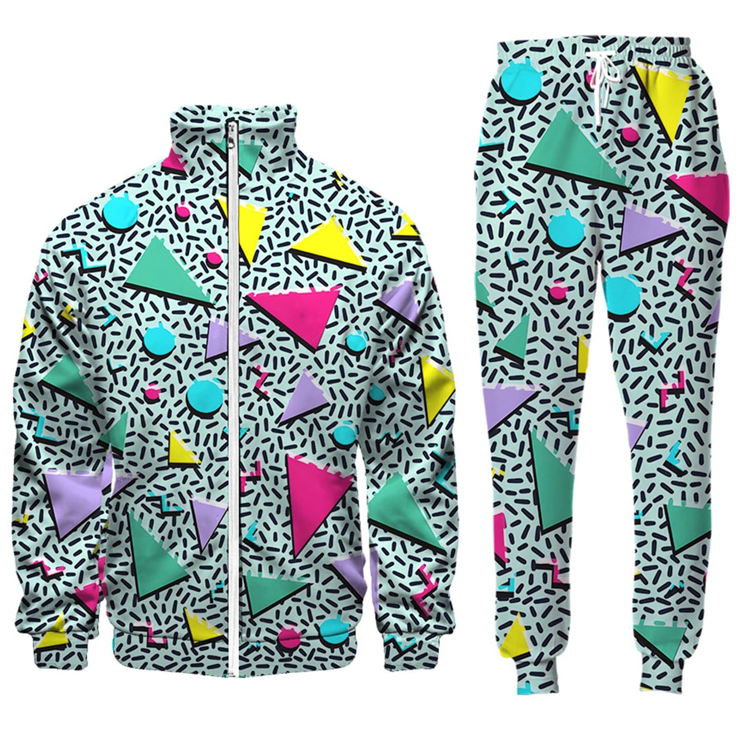 90s Outfit Sets for Men Vintage Jacket and Joggers Sweatpants
