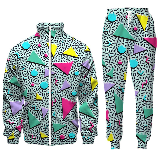 90s Outfit Sets for Men Vintage Jacket and Joggers Sweatpants